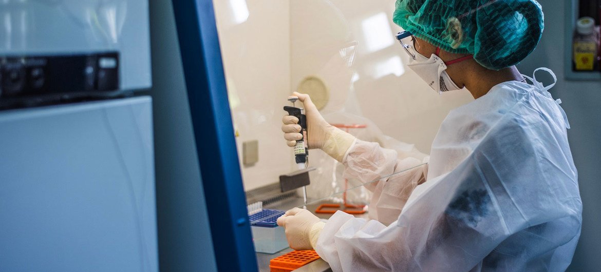 A laboratory scientist works at a WHO collaborating research centre in Thailand. (file)