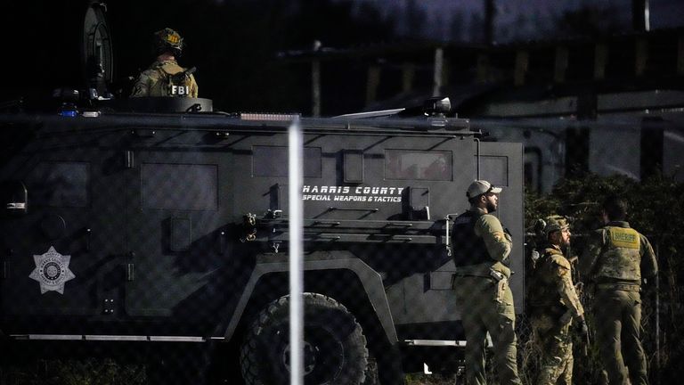 A SWAT vehicle in Houston, Texas. Pic: AP