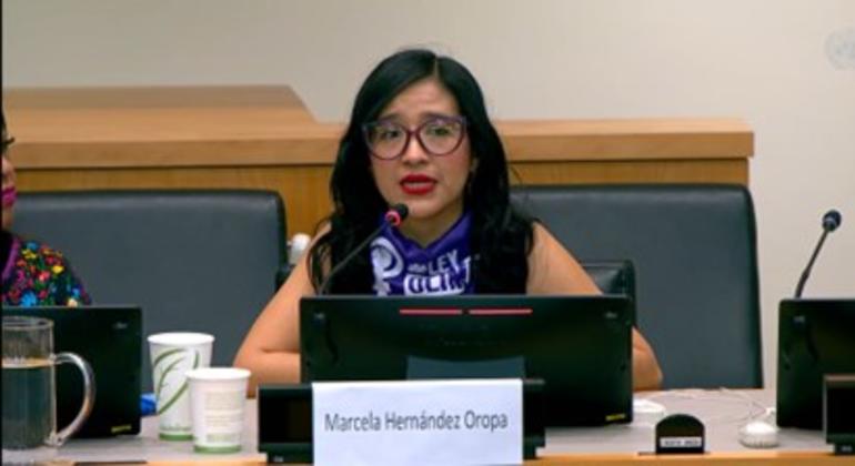 Marcela Hernández, Co-Founder of the Latinamerican network of Digital Defenders at UN HQ (March 2025)