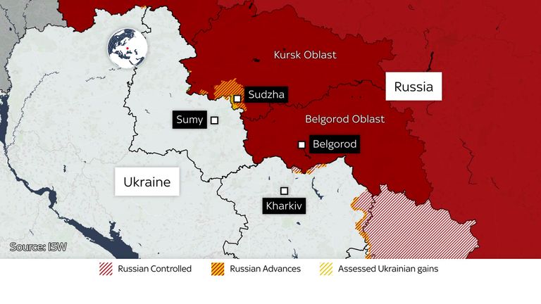 The Russian line is approaching Sumy from Kursk Oblast